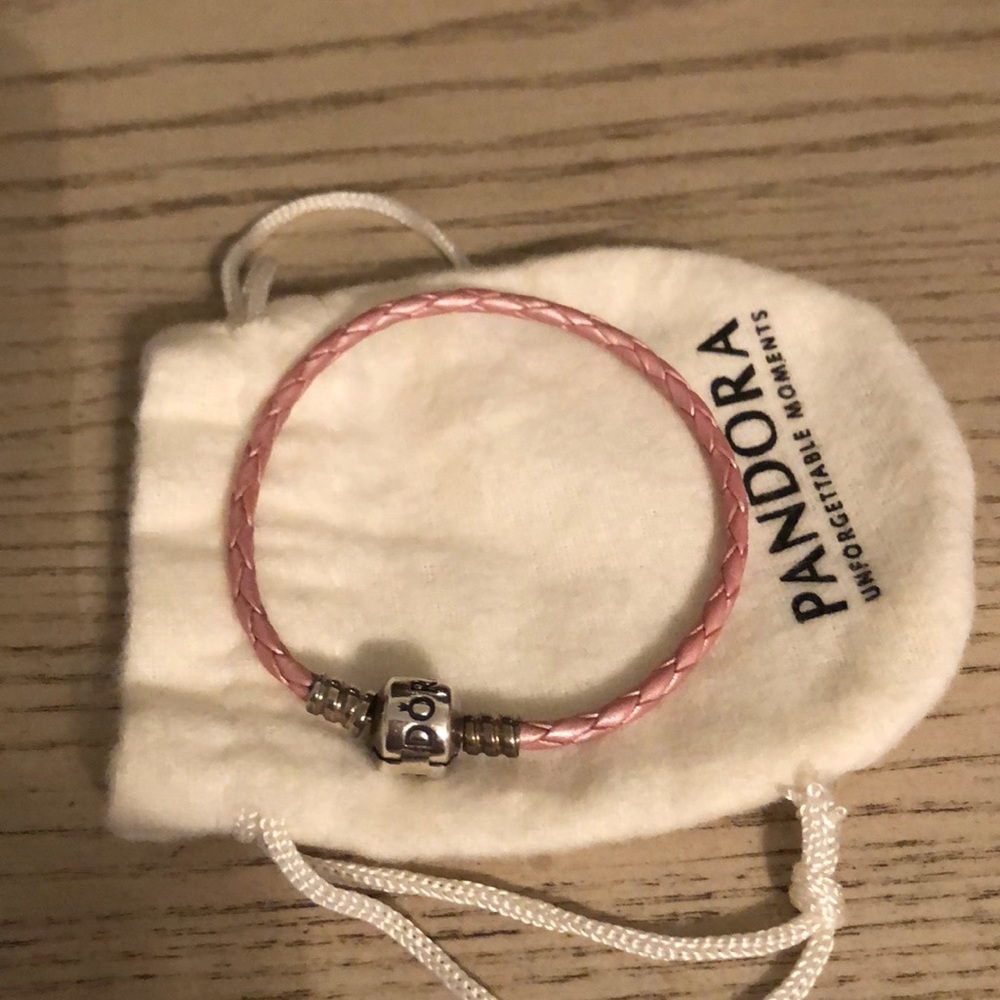 Pandora pink leather bracelet size small